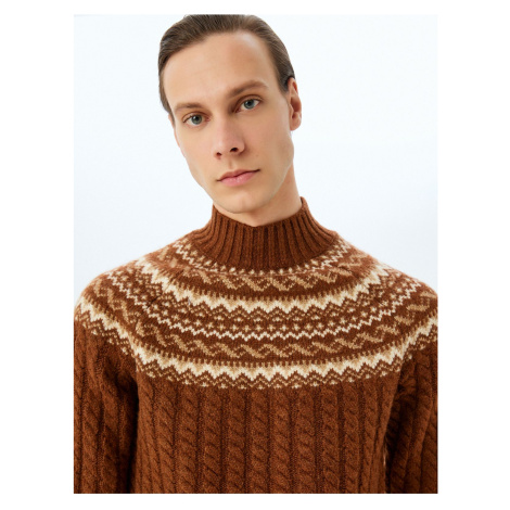 Koton Turtleneck Textured Patterned Knitwear Sweater