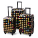 Rogal Sada 3 černých plastových cestovních kufrů "Emoticons" - M (35l), L (65l), XL (100l)