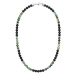 Manoki Pánský korálkový náhrdelník Sven - 6 mm matný Tyrkys a černý Onyx WA652BT Černá 45 cm