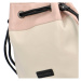 Koženková dámská kabelka ve tvaru vaku Roberta, béžovo-růžová