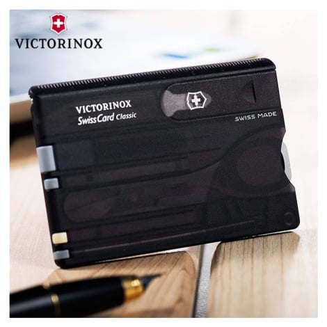 SwissCard Victorinox Classic, transparentní černá 0.7133.T3