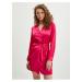 Tmavě růžové dámské saténové košilové šaty Guess Alya