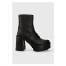 Kožené kotníkové boty Aldo Myrelle dámské, černá barva, na podpatku, 13621067Myrelle