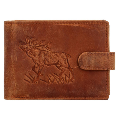 Pánská kožená peněženka Jelen Tristan, camel Delami