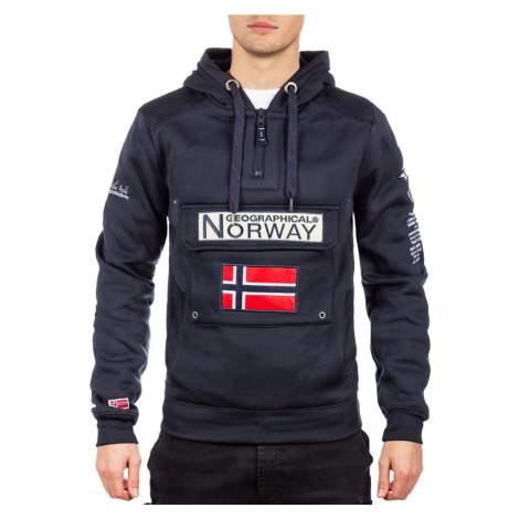 Pánská mikina s kapucí GEOGRAPHICAL NORWAY Gymclass Barva: Tmavě modrá