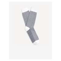 Bílo-modré pánské vzorované ponožky Celio