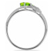 Prsten stříbrný s broušenými olivíny a zirkony Ag 925 026097 PD - 59 mm , 2,1 g
