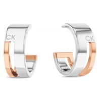 Calvin Klein Nadčasové kruhové bicolor náušnice Geometric Essentials 35000678