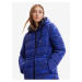Modrý dámský zimní prošívaný kabát Desigual Aarhus