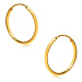 Náušnice ve žlutém 375 zlatě - jemné kroužky, lesklý zaoblený povrch, 12 mm