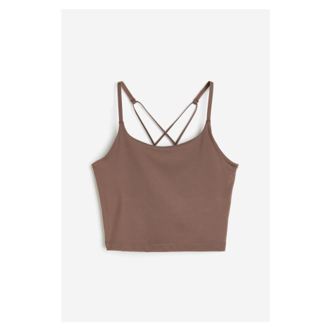 H & M - Sportovní croptop z materiálu DryMove™ - béžová H&M