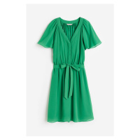 H & M - Šifonové šaty's výstřihem do V - zelená