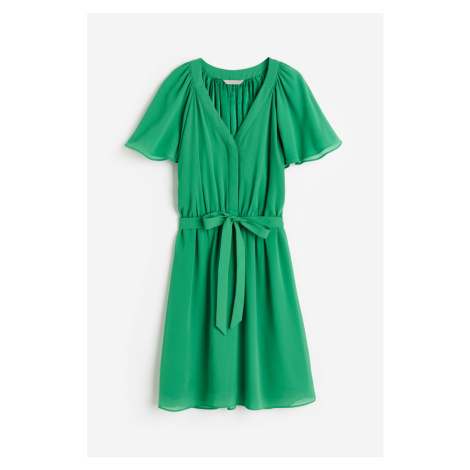 H & M - Šifonové šaty's výstřihem do V - zelená H&M