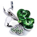 Sisi Jewelry Náhrdelník Swarovski Elements Čtyřlístek pro štěstí - zlato čirý NH1078 Bílá/čirá 4