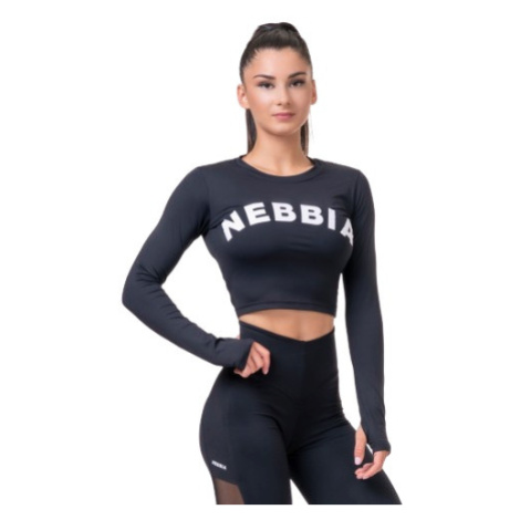 Nebbia Hero crop top s dlouhým rukávem 585 black