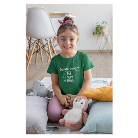 MMO Dívčí tričko Domácí úkoly Barva: Trávová zelená