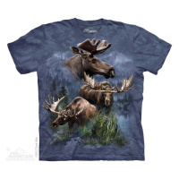 Pánské batikované triko The Mountain - Moose Collage - šedé