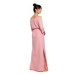 Be B146 Maxi šaty na ramínka - růžové ruznobarevne