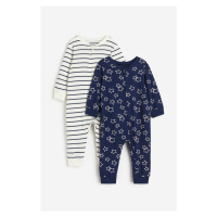 H & M - Bavlněné pyžamo se vzorkem: balení po 2 - modrá