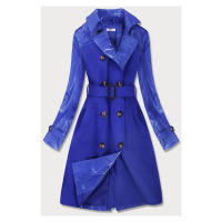 Světle modrý tenký kabát z různých spojených materiálů model 14675012 - ZAC&ZOE