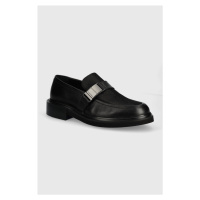 Mokasíny Calvin Klein MOCCASIN ICONIC PLAQUE JAQ MONO pánské, černá barva, HM0HM01458