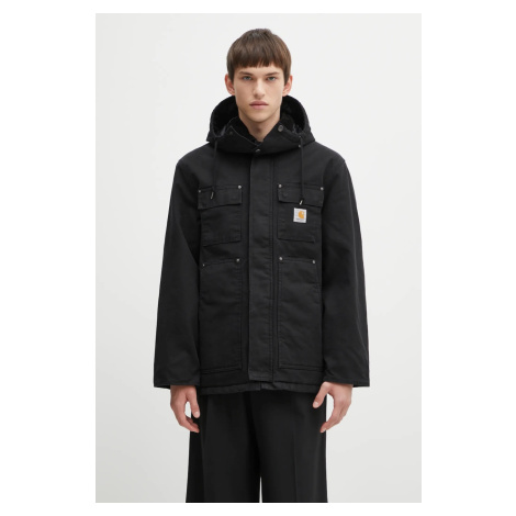 Bavlněná parka Carhartt WIP Ambel Coat černá barva, přechodná, I035616.0