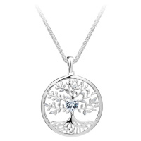 Preciosa Krásný stříbrný náhrdelník Strom života Sparkling Tree of Life 5329 00 (řetízek, přívěs