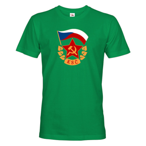 Pánské retro tričko s potlačou Znak KSČ BezvaTriko