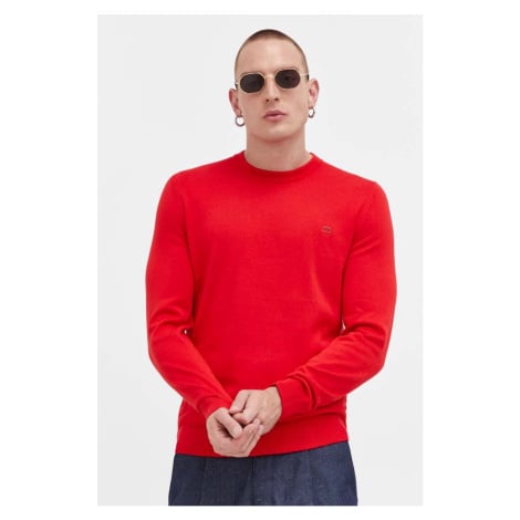 Bavlněný svetr HUGO červená barva, lehký Hugo Boss