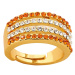 Blancheporte Pozlacený víceřadý prsten s křišťály zlatá