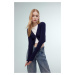 DEFACTO Coool Regular Fit Crop Button Closure V Neck Knitwear Cardigan