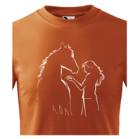 Dětské tričko pro milovníky koní - dívka a kůň