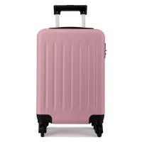 Konofactory Růžový odolný plastový kufr s TSA zámkem 