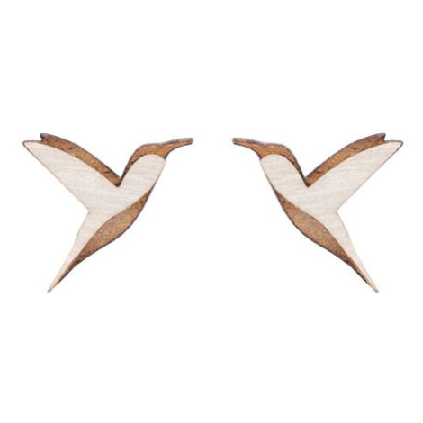 Dřevěné náušnice Natural Hummingbird Earrings BeWooden