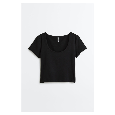 H & M - Tričko z bavlněného žerzeje - černá H&M