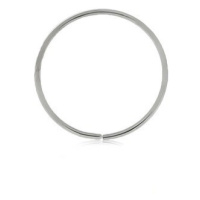 Piercing z bílého 9K zlata - lesklý tenký kroužek, hladký povrch - Tloušťka x průměr: 1 mm x 8 m