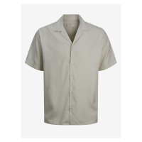 Béžová pánská košile s krátkým rukávem Jack & Jones Aaron - Pánské