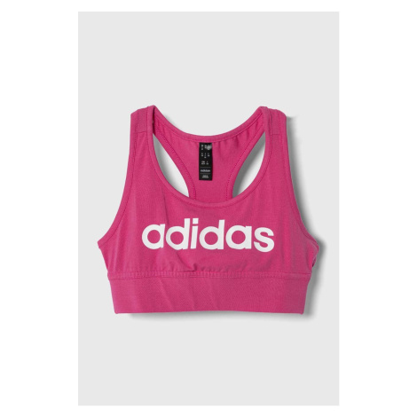 Dětská sportovní podprsenka adidas růžová barva