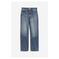 H & M - Straight High Jeans - modrá