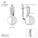 Gaura Pearls Stříbrné náušnice s 9-9.5 mm perlou a zirkony Jade, stříbro 925/1000 SK21233EL/W Bí