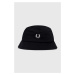 Bavlněný klobouk Fred Perry Pique Bucket Hat černá barva, HW6730.843