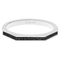 Gravelli Ocelový prsten s betonem Three Side ocelová/antracitová GJRWSSA123