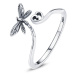 Stříbrné prsteny motýlek a růže