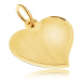 Zlatý přívěsek 585 - nepravidelné ploché srdce, saténový povrch, lesklý okraj