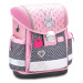 Růžový dívčí školní batoh se zajíčky a tvarovanými zády