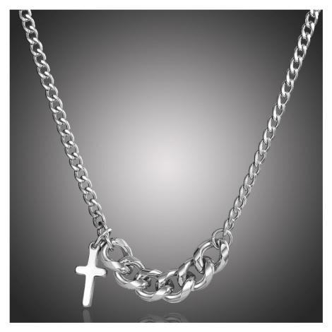 Daniel Dawson Ocelový náhrdelník Sebastian - chirurgická ocel, kříž NH187 Stříbrná 46 cm + 5 cm 