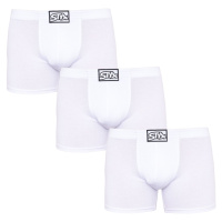 3PACK pánské boxerky Styx long klasická guma bílé (3F1061)