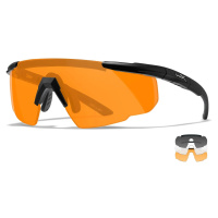 Střelecké brýle Wiley X® Saber Advanced, sada - černý rámeček, sada - čiré, kouřově šedé a oranž