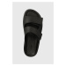 Pantofle Crocs Brooklyn Luxe Sandal dámské, černá barva, na platformě, 209586.060