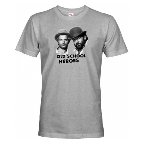 Pánské tričko Bud Spencer a Terence Hill - Old school heroes BezvaTriko